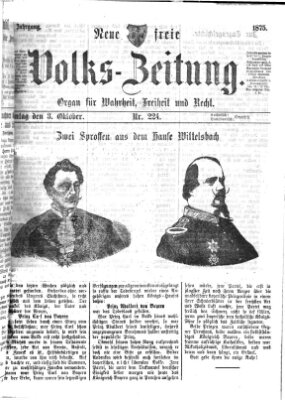 Neue freie Volks-Zeitung Sonntag 3. Oktober 1875