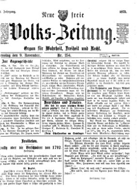 Neue freie Volks-Zeitung Dienstag 9. November 1875