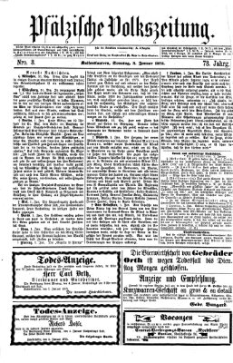 Pfälzische Volkszeitung Sonntag 3. Januar 1875