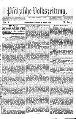 Pfälzische Volkszeitung Samstag 9. Januar 1875