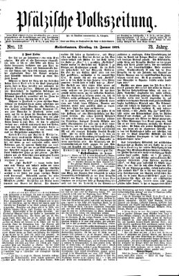 Pfälzische Volkszeitung Dienstag 12. Januar 1875