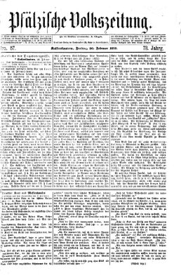 Pfälzische Volkszeitung Freitag 26. Februar 1875