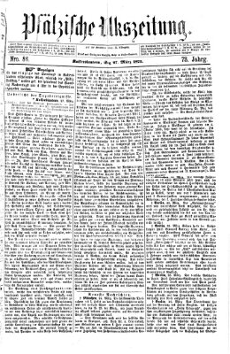 Pfälzische Volkszeitung Samstag 27. März 1875