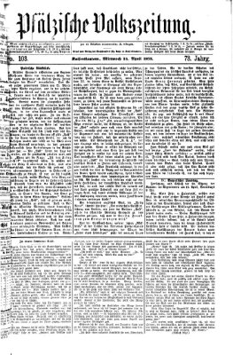 Pfälzische Volkszeitung Mittwoch 14. April 1875