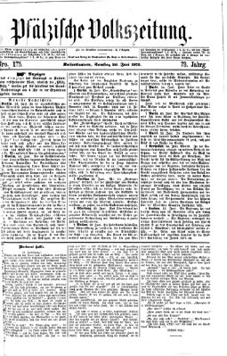 Pfälzische Volkszeitung Samstag 26. Juni 1875