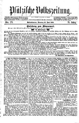 Pfälzische Volkszeitung Sonntag 27. Juni 1875