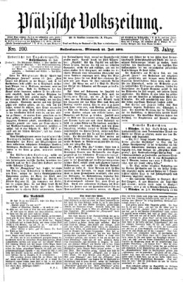 Pfälzische Volkszeitung Mittwoch 21. Juli 1875