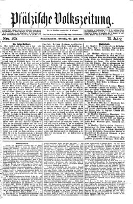 Pfälzische Volkszeitung Montag 26. Juli 1875