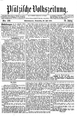 Pfälzische Volkszeitung Donnerstag 29. Juli 1875