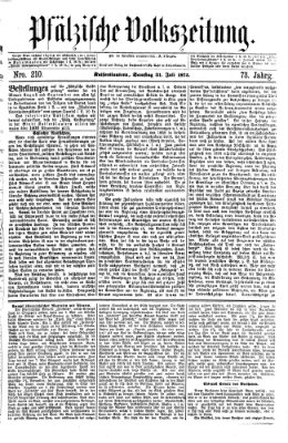 Pfälzische Volkszeitung Samstag 31. Juli 1875