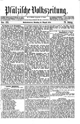 Pfälzische Volkszeitung Samstag 21. August 1875