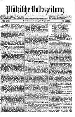 Pfälzische Volkszeitung Sonntag 22. August 1875