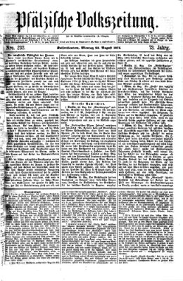 Pfälzische Volkszeitung Montag 23. August 1875