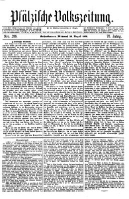 Pfälzische Volkszeitung Mittwoch 25. August 1875