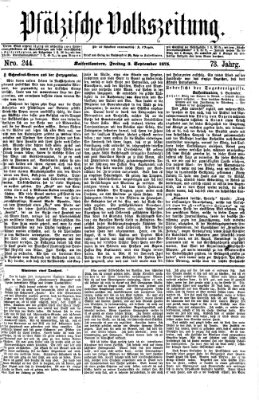 Pfälzische Volkszeitung Freitag 3. September 1875