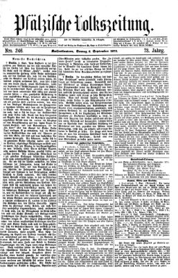 Pfälzische Volkszeitung Sonntag 5. September 1875