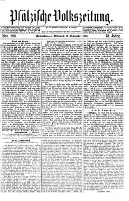 Pfälzische Volkszeitung Mittwoch 15. September 1875