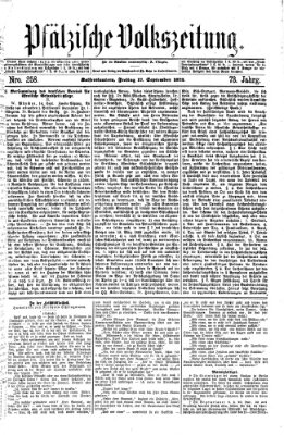 Pfälzische Volkszeitung Freitag 17. September 1875