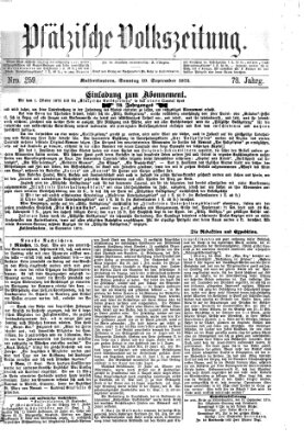 Pfälzische Volkszeitung Sonntag 19. September 1875