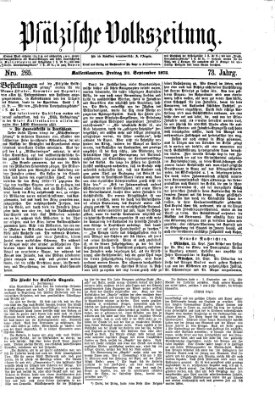 Pfälzische Volkszeitung Freitag 24. September 1875