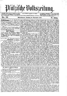 Pfälzische Volkszeitung Samstag 25. September 1875