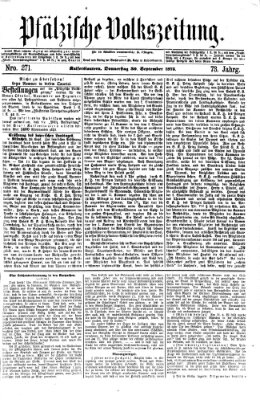 Pfälzische Volkszeitung Donnerstag 30. September 1875