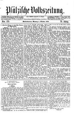 Pfälzische Volkszeitung Montag 4. Oktober 1875