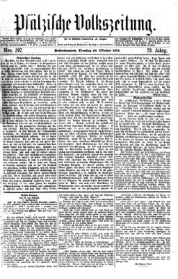 Pfälzische Volkszeitung Dienstag 26. Oktober 1875