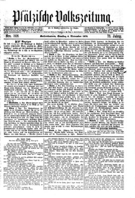 Pfälzische Volkszeitung Samstag 6. November 1875