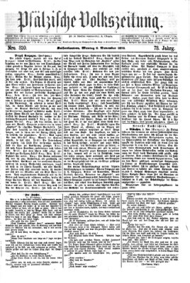 Pfälzische Volkszeitung Montag 8. November 1875