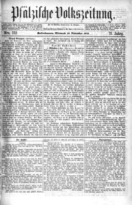 Pfälzische Volkszeitung Mittwoch 10. November 1875