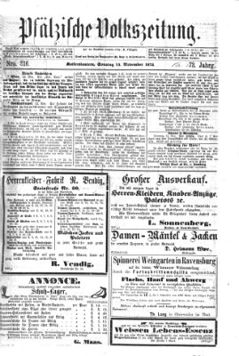 Pfälzische Volkszeitung Sonntag 14. November 1875