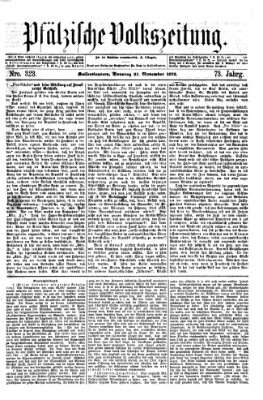 Pfälzische Volkszeitung Sonntag 21. November 1875