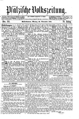 Pfälzische Volkszeitung Montag 29. November 1875