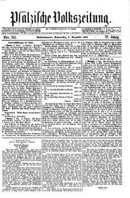 Pfälzische Volkszeitung Donnerstag 9. Dezember 1875