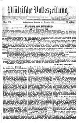 Pfälzische Volkszeitung Sonntag 19. Dezember 1875