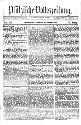 Pfälzische Volkszeitung Donnerstag 23. Dezember 1875