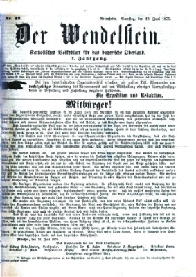 Wendelstein Samstag 19. Juni 1875