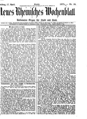 Neues rheinisches Wochenblatt Samstag 17. April 1875