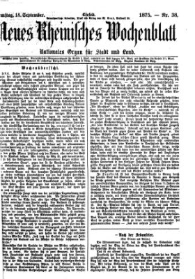 Neues rheinisches Wochenblatt Samstag 18. September 1875