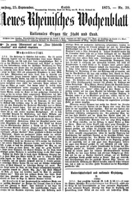 Neues rheinisches Wochenblatt Samstag 25. September 1875