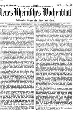 Neues rheinisches Wochenblatt Samstag 13. November 1875