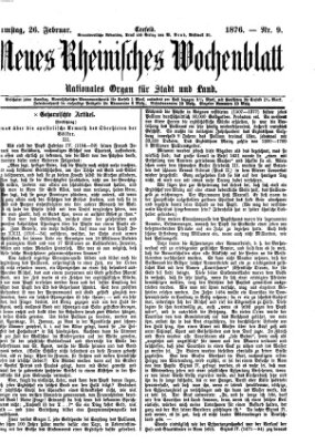 Neues rheinisches Wochenblatt Samstag 26. Februar 1876