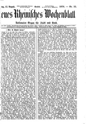 Neues rheinisches Wochenblatt Samstag 12. August 1876