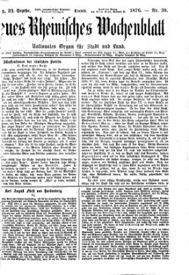 Neues rheinisches Wochenblatt Samstag 23. September 1876