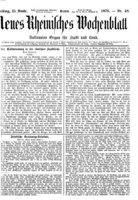 Neues rheinisches Wochenblatt Samstag 25. November 1876