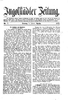 Ingolstädter Zeitung (Neue Ingolstädter Zeitung) Sonntag 10. Januar 1875