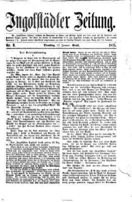 Ingolstädter Zeitung (Neue Ingolstädter Zeitung) Dienstag 12. Januar 1875