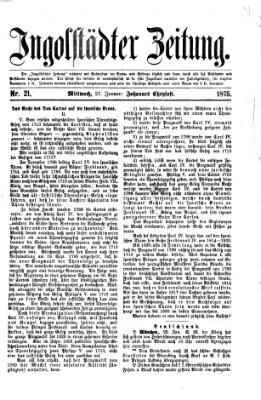 Ingolstädter Zeitung (Neue Ingolstädter Zeitung) Mittwoch 27. Januar 1875