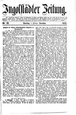 Ingolstädter Zeitung (Neue Ingolstädter Zeitung) Samstag 6. Februar 1875